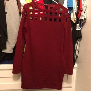 SHEIN- maroon dress.